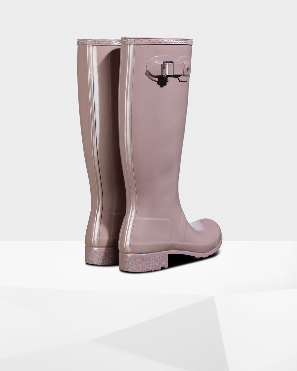 Womens Hunter Original Tour Foldable Gloss - Tall Rain Boots Purple - 8246-OCHRA